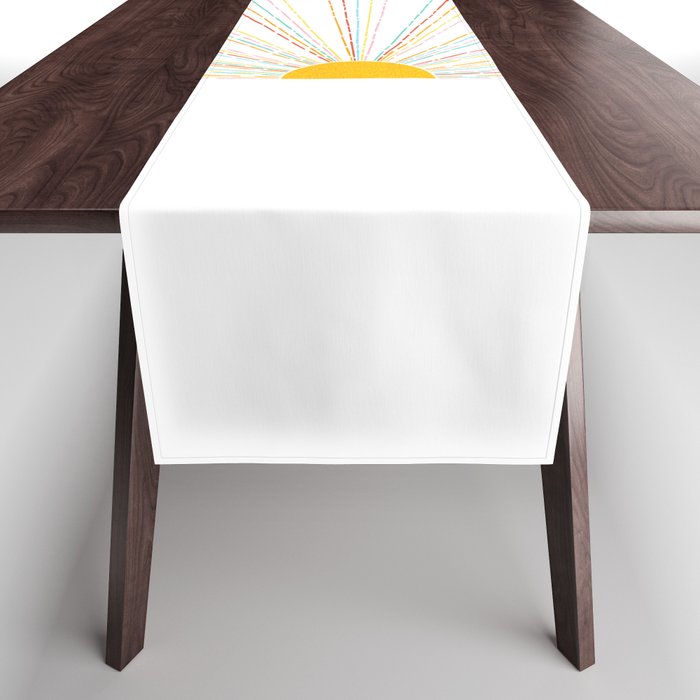 Retro Sunburst: Rainbow Edition Table Runner Gallery Image 1