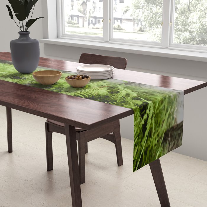 Fern Prairie Nature Forest Photography Table Runner Gallery Image 2