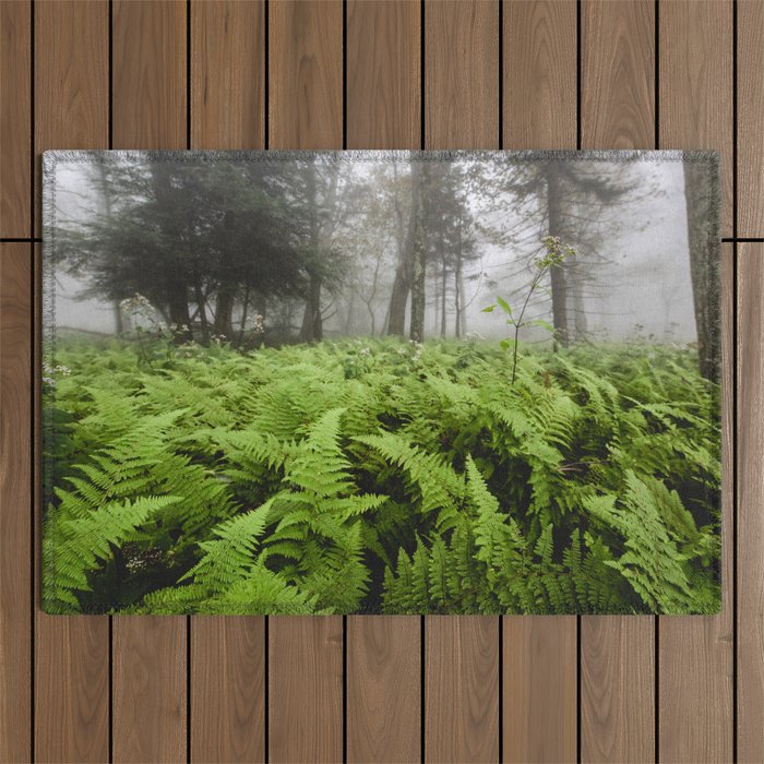 Fern Prairie Nature Forest Photography Outdoor Rug Gallery Image 1