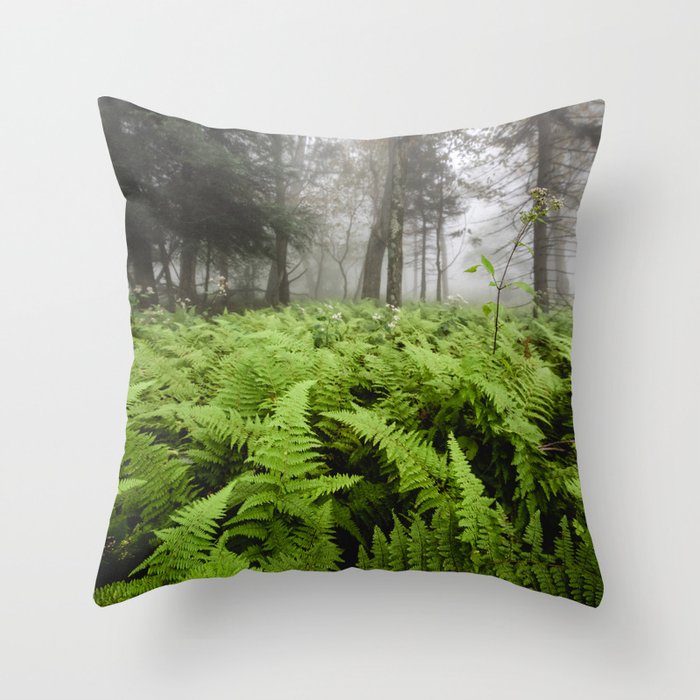 Fern Prairie Nature Forest Photography Throw Pillow Gallery Image 6