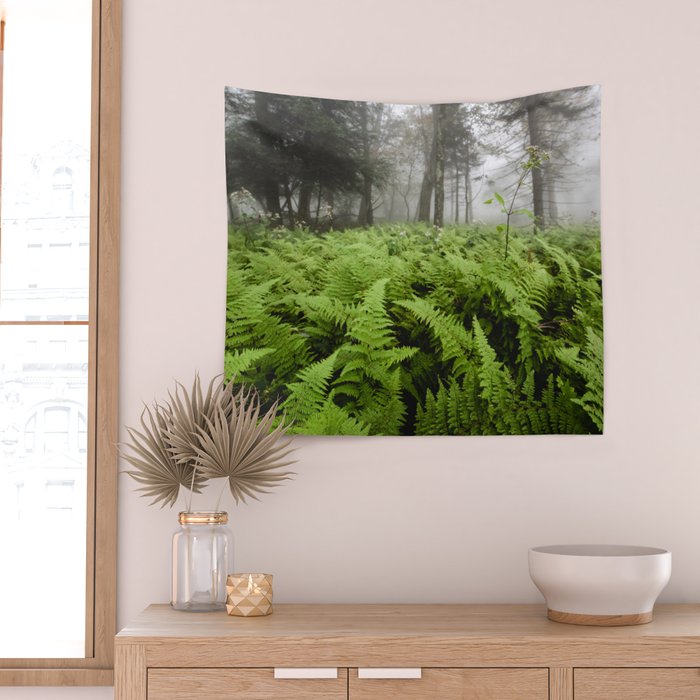 Fern Prairie Nature Forest Photography Wall Tapestry Gallery Image 2