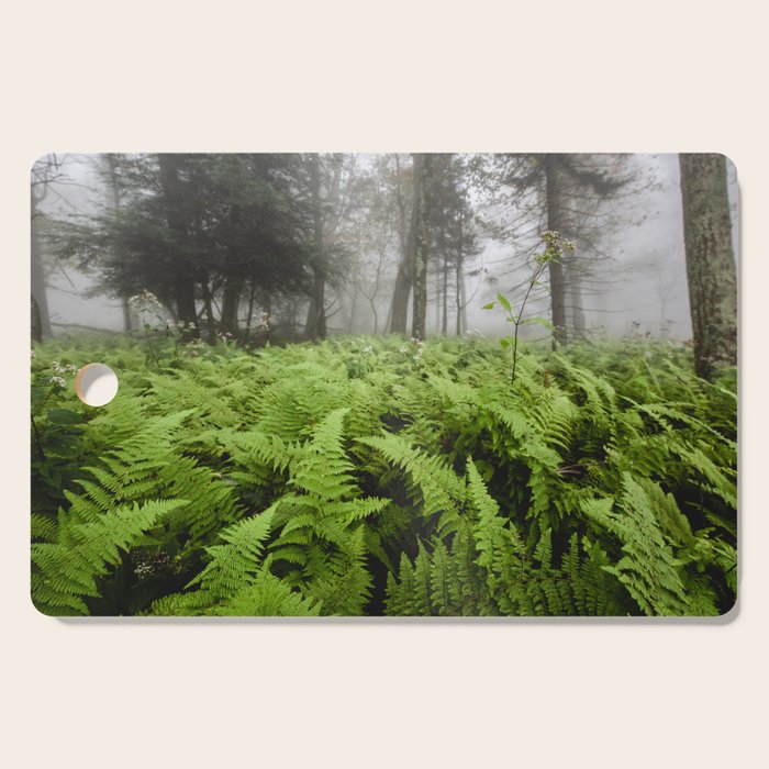 Fern Prairie Nature Forest Photography Cutting Board Gallery Image 1