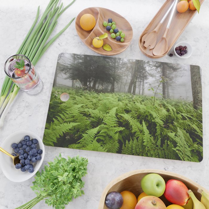 Fern Prairie Nature Forest Photography Cutting Board Gallery Image 2