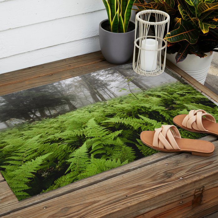 Fern Prairie Nature Forest Photography Outdoor Rug Gallery Image 2