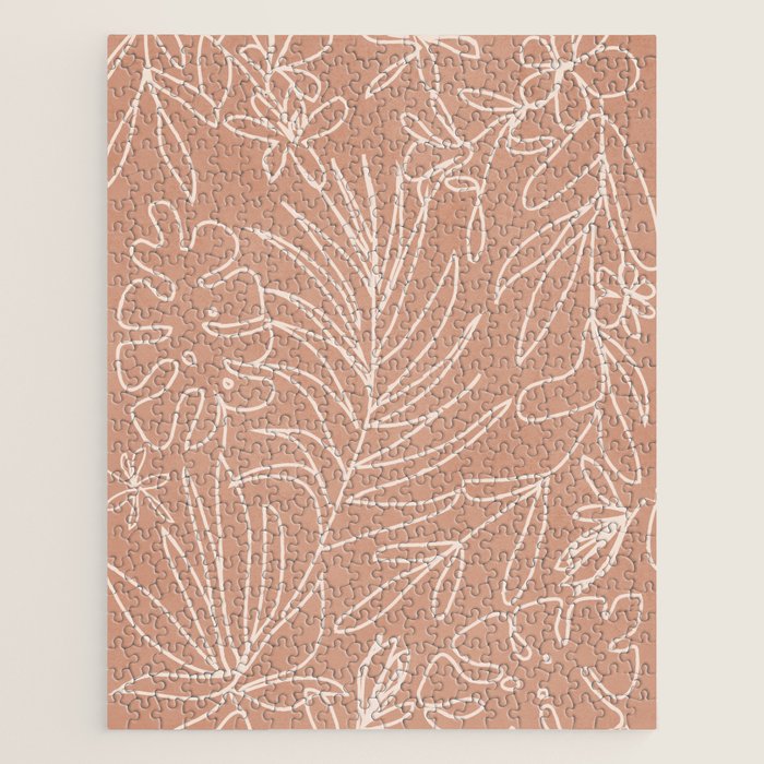 Engraved Tropical Line Jigsaw Puzzle Gallery Image 1