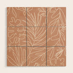 Engraved Tropical Line Wood Wall Art Gallery Image 1