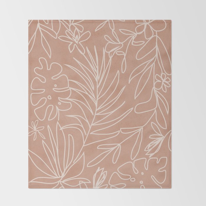 Engraved Tropical Line Throw Blanket Gallery Image 2