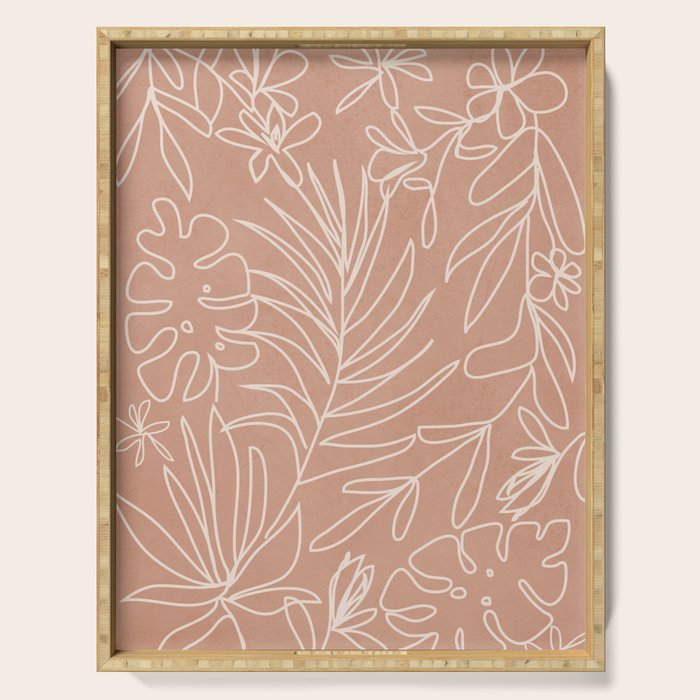 Engraved Tropical Line Serving Tray Gallery Image 1