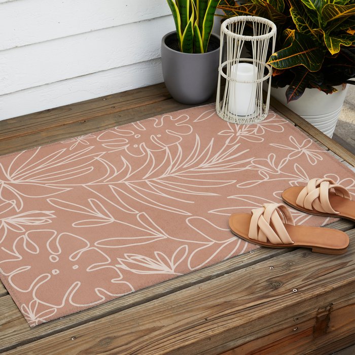 Engraved Tropical Line Outdoor Rug Gallery Image 2
