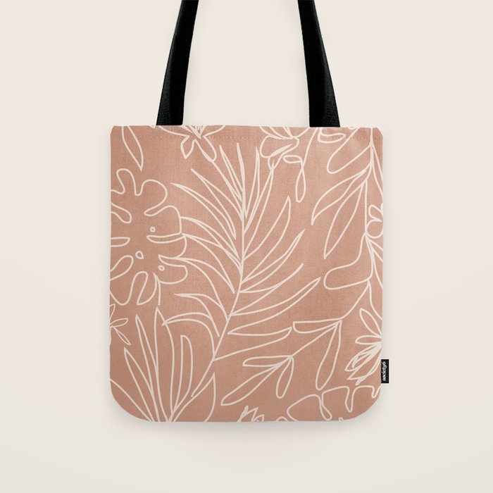 Engraved Tropical Line Tote Bag Gallery Image 1