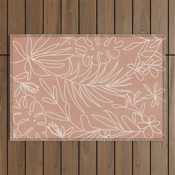 Engraved Tropical Line Outdoor Rug Gallery Image 1