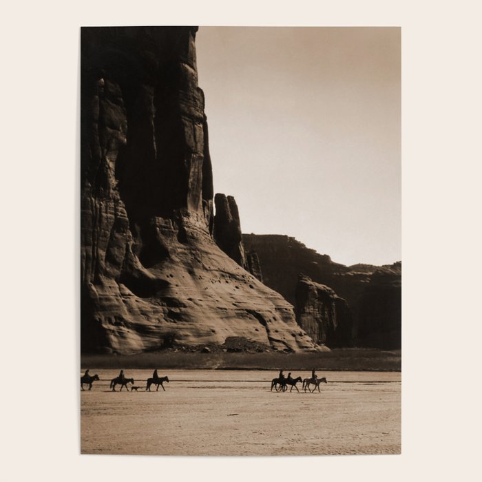 Canyon de Chelly - Chinle, Arizona - Navajo Indians on Horseback by Edward Curtis Poster Gallery Image 4