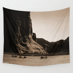 Canyon de Chelly - Chinle, Arizona - Navajo Indians on Horseback by Edward Curtis Wall Tapestry Gallery Image 4