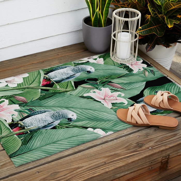 Tropical flight Outdoor Rug Gallery Image 2