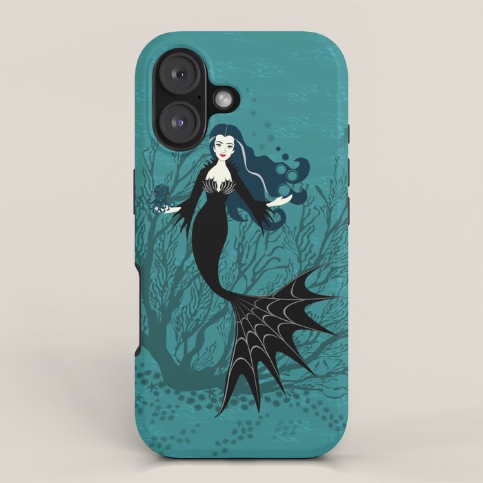 Vampire Mermaid on Aqua iPhone Case Gallery Image 1