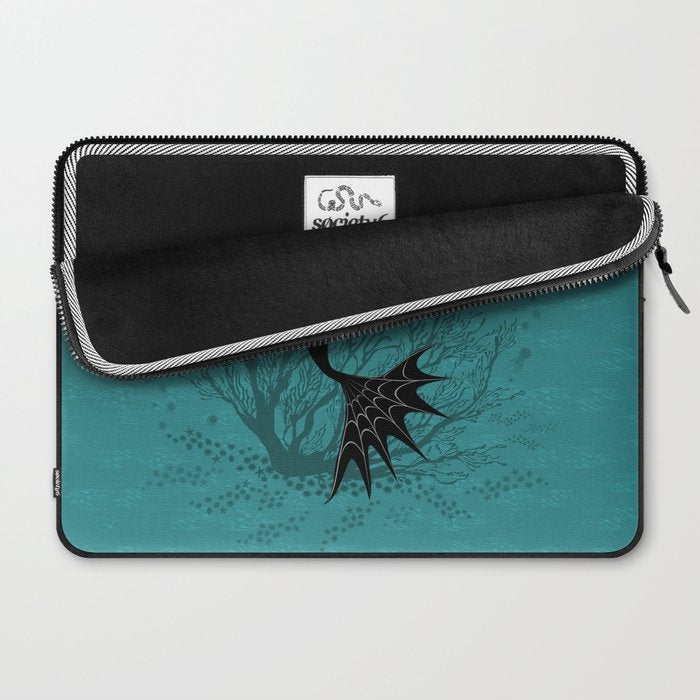 Vampire Mermaid on Aqua Laptop Sleeve Gallery Image 2