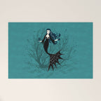 Vampire Mermaid on Aqua Welcome Mat Gallery Image 1