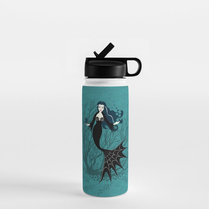 Vampire Mermaid on Aqua Water Bottle Gallery Image 1
