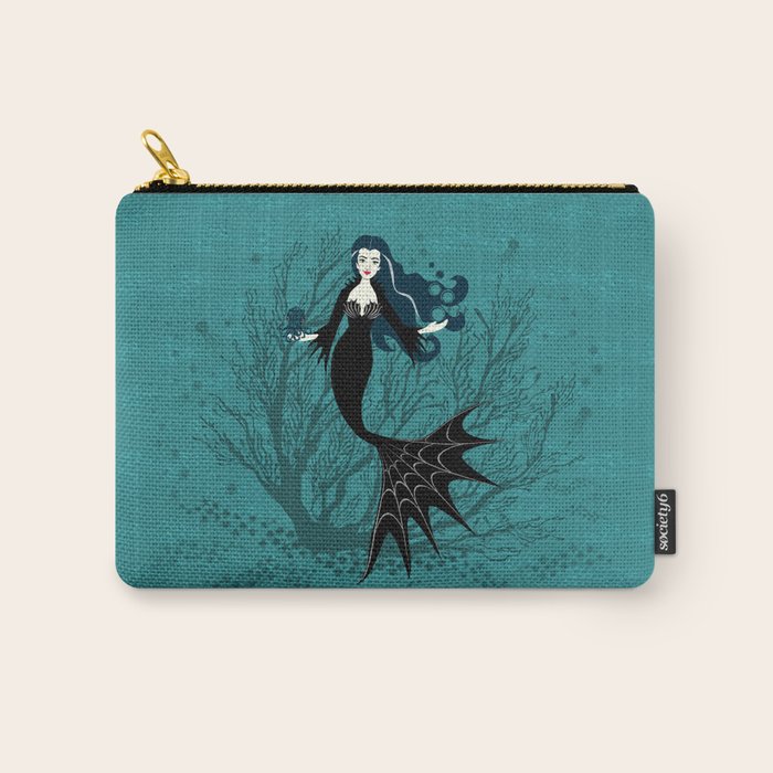 Vampire Mermaid on Aqua Carry All Pouch Gallery Image 1
