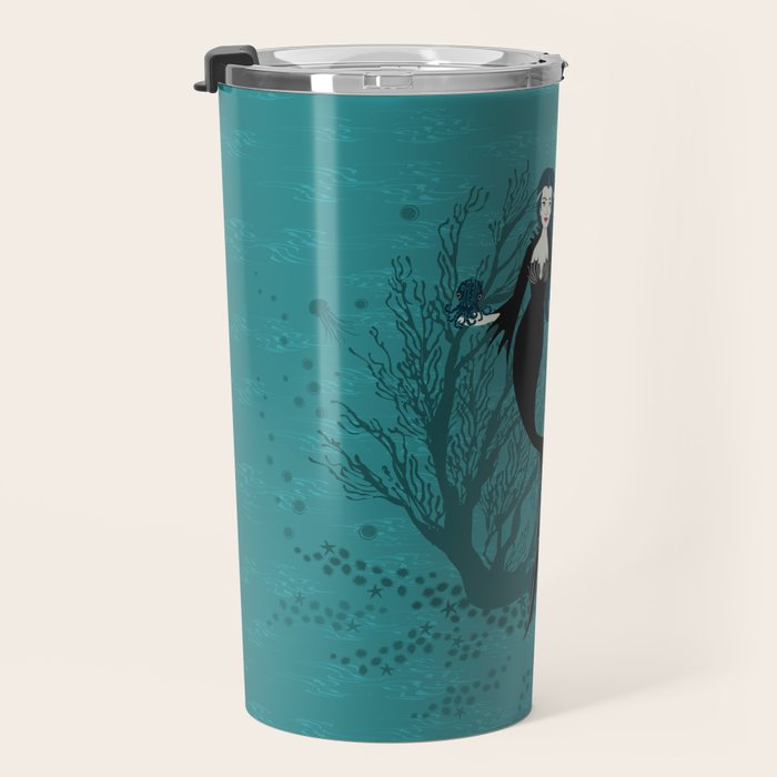 Vampire Mermaid on Aqua Travel Mug Gallery Image 3
