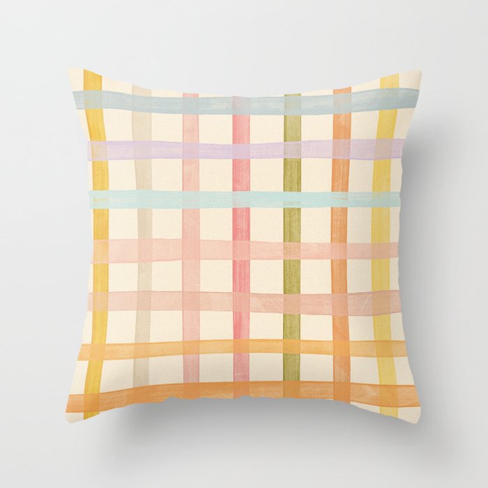 Pastel plaid Throw Pillow Gallery Image 6