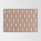 Geo Chain Vertical Block Stripe Pattern Inspired by PANTONE 17 1230 Color of the Year Mocha Mousse Rug Gallery Image 2