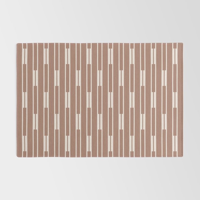 Geo Chain Vertical Block Stripe Pattern Inspired by PANTONE 17 1230 Color of the Year Mocha Mousse Rug Gallery Image 2