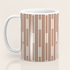 Geo Chain Vertical Block Stripe Pattern Inspired by PANTONE 17 1230 Color of the Year Mocha Mousse Coffee Mug Gallery Image 3