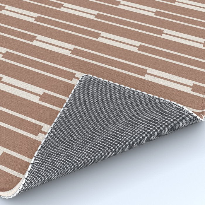 Geo Chain Vertical Block Stripe Pattern Inspired by PANTONE 17 1230 Color of the Year Mocha Mousse Rug Gallery Image 4