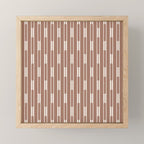 Geo Chain Vertical Block Stripe Pattern Inspired by PANTONE 17 1230 Color of the Year Mocha Mousse Mini Art Print Gallery Image 1