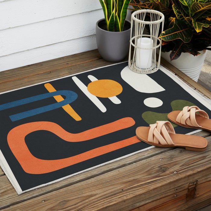 Abstract Colorful Setting 3 Outdoor Rug Gallery Image 2