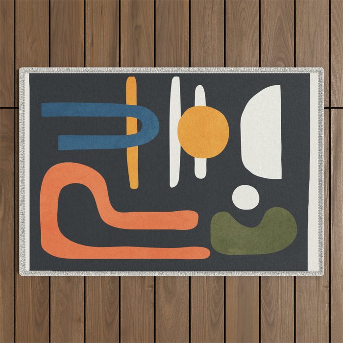 Abstract Colorful Setting 3 Outdoor Rug Gallery Image 1