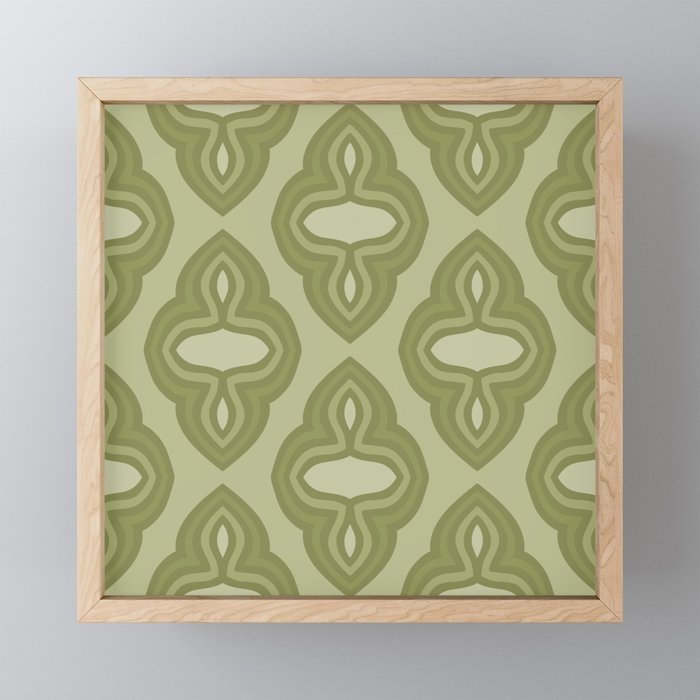 Mint Green 1970s Inspired Retro Geometric Pattern Mini Art Print Gallery Image 1