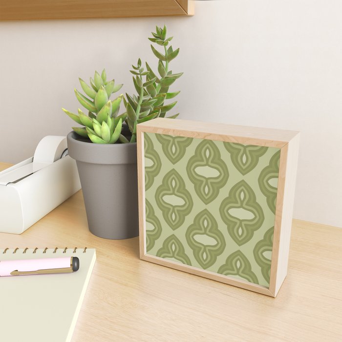 Mint Green 1970s Inspired Retro Geometric Pattern Mini Art Print Gallery Image 2