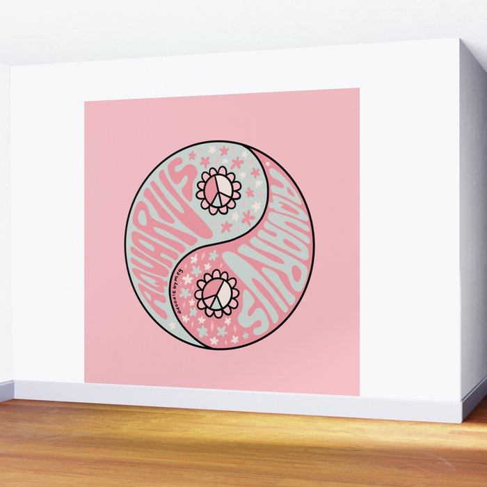 Aquarius Yin Yang Wall Mural Gallery Image 2