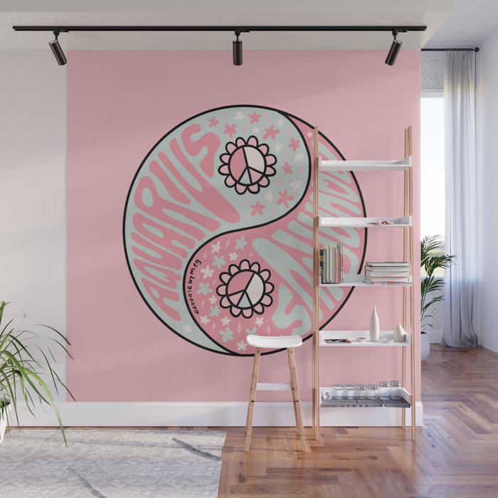 Aquarius Yin Yang Wall Mural Gallery Image 1