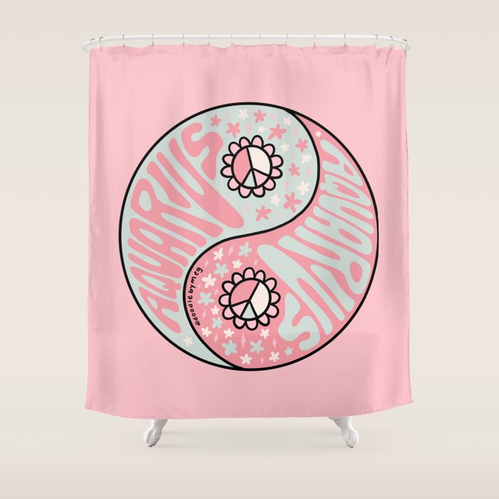 Aquarius Yin Yang Shower Curtain Gallery Image 1