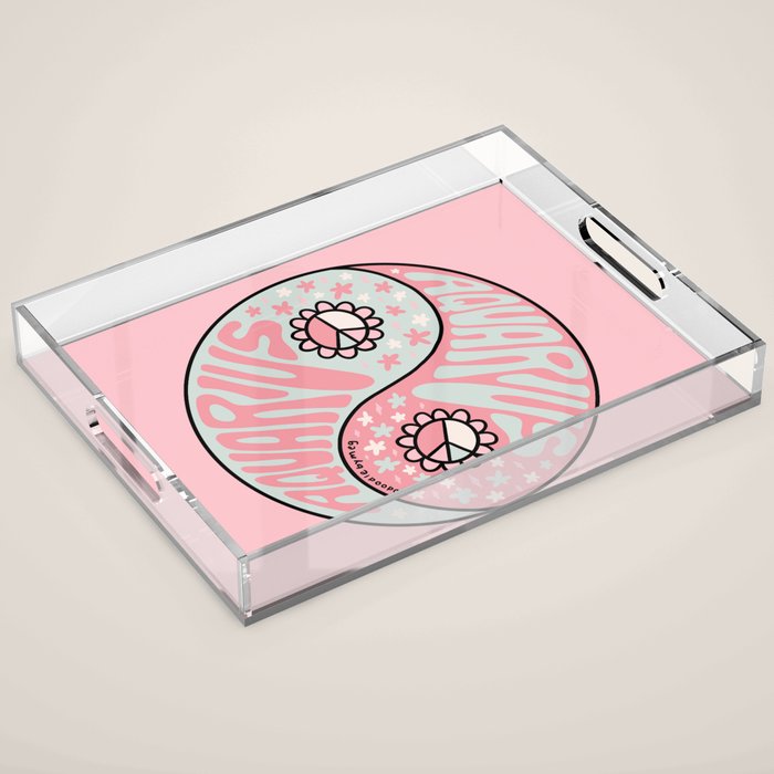 Aquarius Yin Yang Acrylic Tray Gallery Image 1