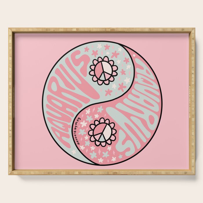 Aquarius Yin Yang Serving Tray Gallery Image 1