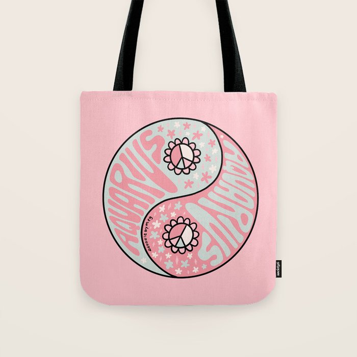 Aquarius Yin Yang Tote Bag Gallery Image 1