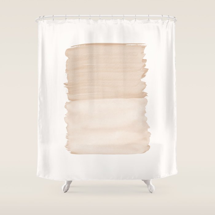 Warm Beige Abstract Minimalism #1 #minimal #ink #decor #art #society6 Shower Curtain Gallery Image 1