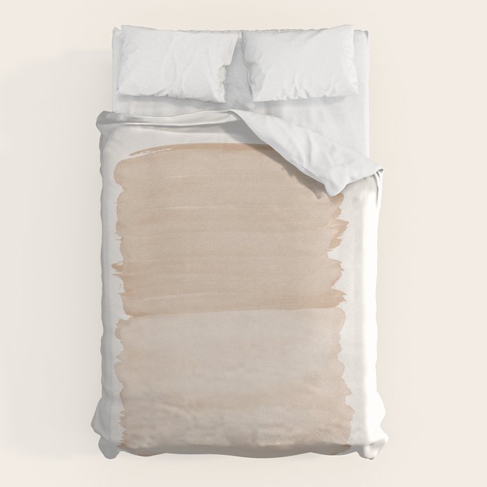Warm Beige Abstract Minimalism #1 #minimal #ink #decor #art #society6 Duvet Cover Gallery Image 1