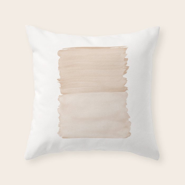 Warm Beige Abstract Minimalism #1 #minimal #ink #decor #art #society6 Throw Pillow Gallery Image 1
