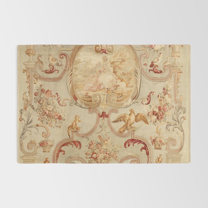 Antique 18th Century Romantic Floral French Aubusson Tapestry Rug Gallery Image 2