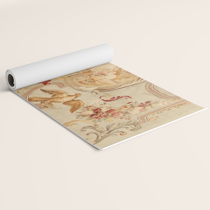 Antique 18th Century Romantic Floral French Aubusson Tapestry Yoga Mat Gallery Image 2