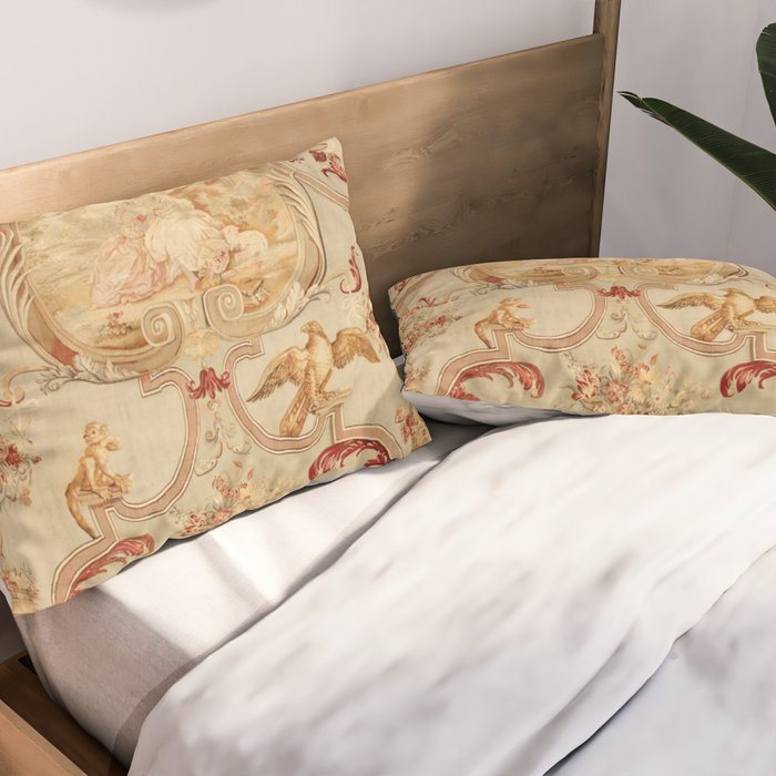 Antique 18th Century Romantic Floral French Aubusson Tapestry Pillow Sham Gallery Image 2