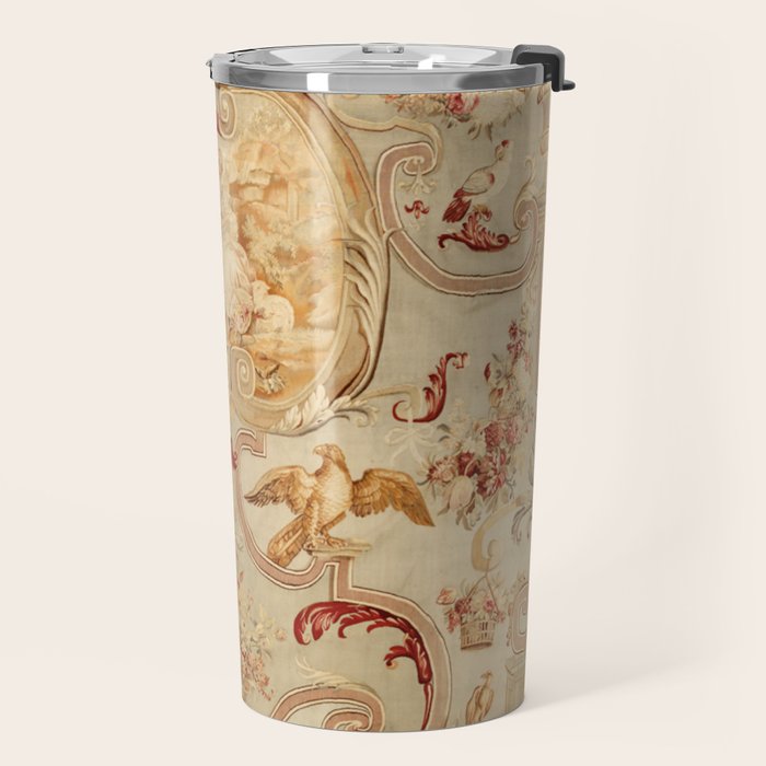 Antique 18th Century Romantic Floral French Aubusson Tapestry Travel Mug Gallery Image 2