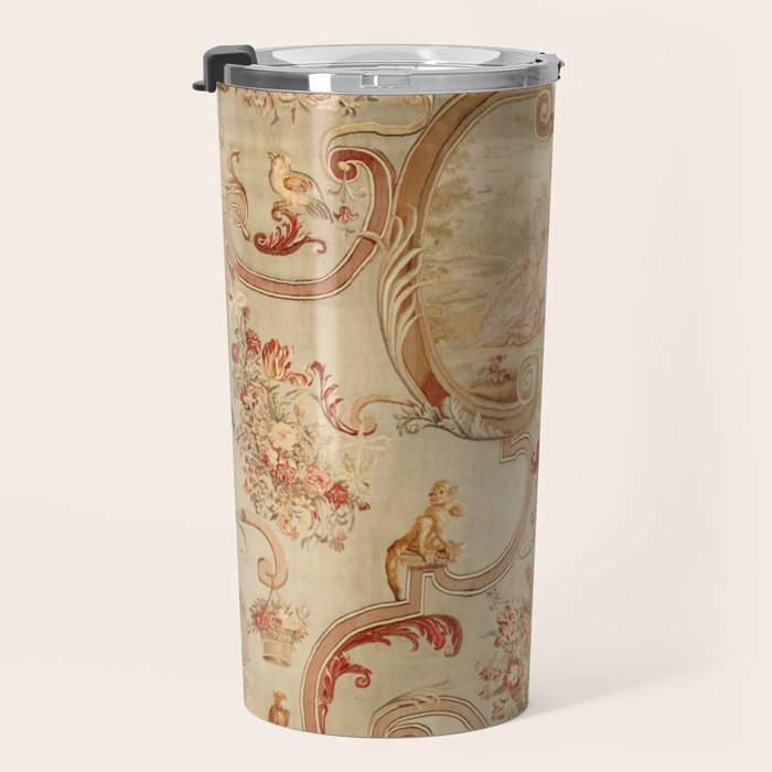 Antique 18th Century Romantic Floral French Aubusson Tapestry Travel Mug Gallery Image 3