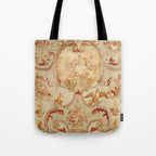 Antique 18th Century Romantic Floral French Aubusson Tapestry Tote Bag Gallery Image 1