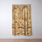 Antique 18th Century Romantic Floral French Aubusson Tapestry Window Curtain Gallery Image 3